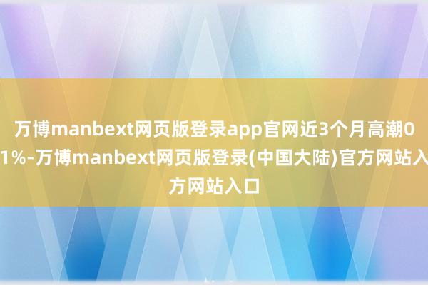 万博manbext网页版登录app官网近3个月高潮0.21%-万博manbext网页版登录(中国大陆)官方网站入口