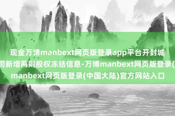 现金万博manbext网页版登录app平台开封城市运营投资集团有限公司新增两则股权冻结信息-万博manbext网页版登录(中国大陆)官方网站入口