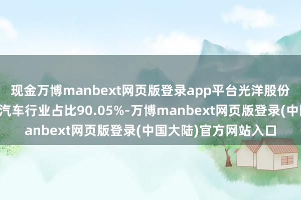 现金万博manbext网页版登录app平台光洋股份的商业收入组成为：汽车行业占比90.05%-万博manbext网页版登录(中国大陆)官方网站入口